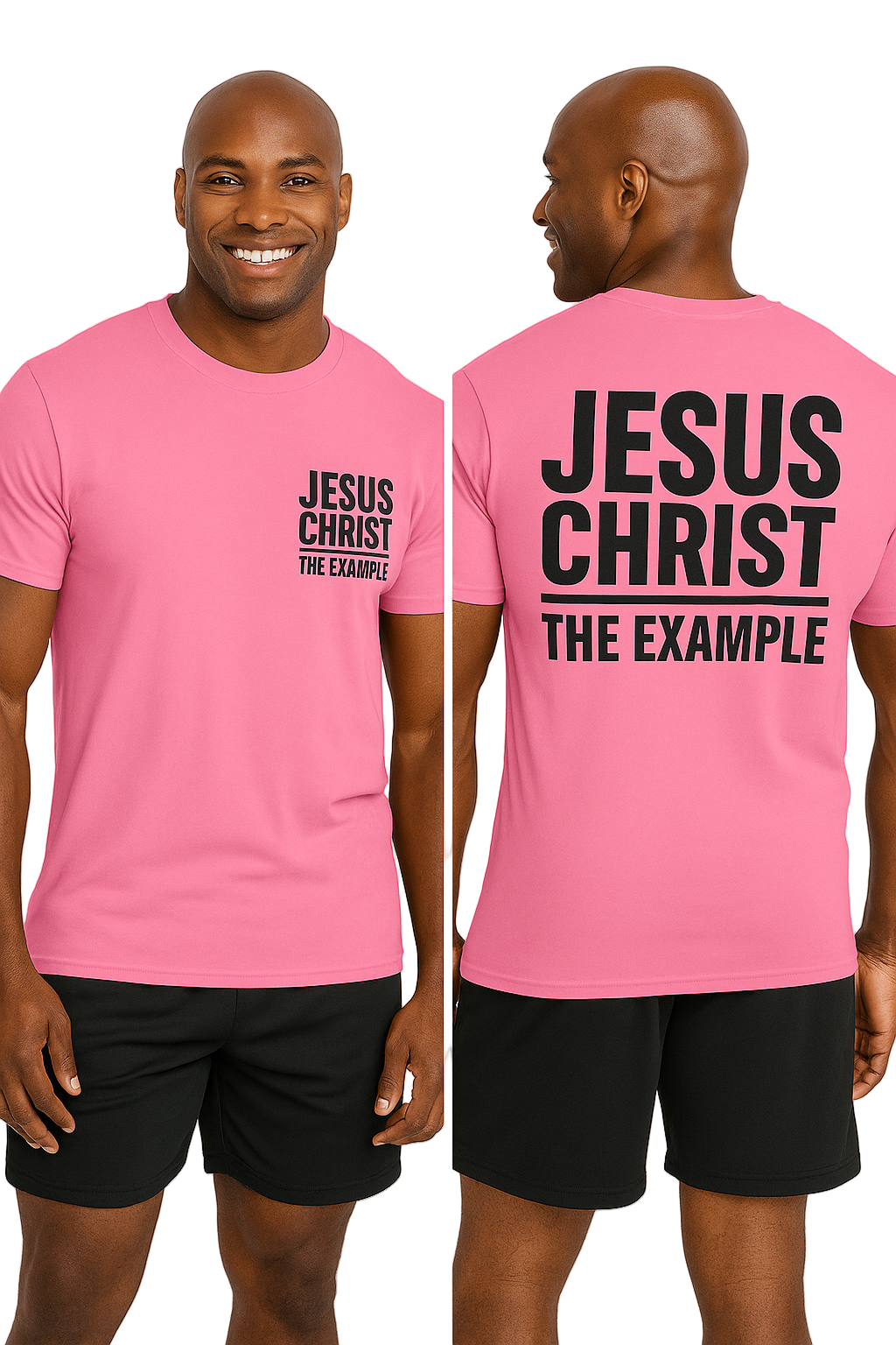 JESUS CHRIST, THE EXAMPLE | Azalea Pink T-Shirt (Black Print)