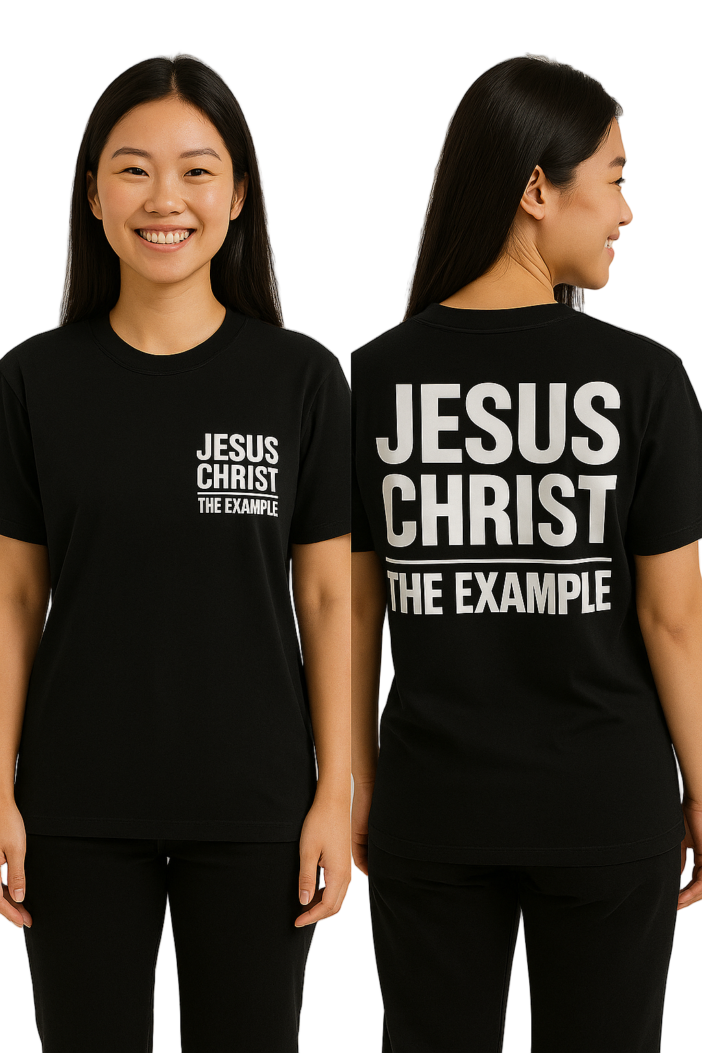 JESUS CHRIST, THE EXAMPLE | Black T-Shirt (White Print)