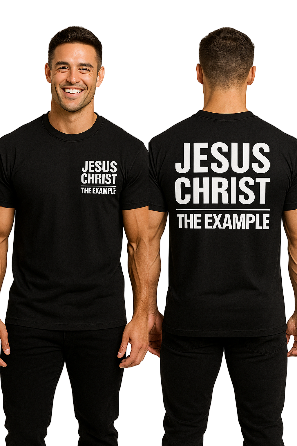 JESUS CHRIST, THE EXAMPLE | Black T-Shirt (White Print)