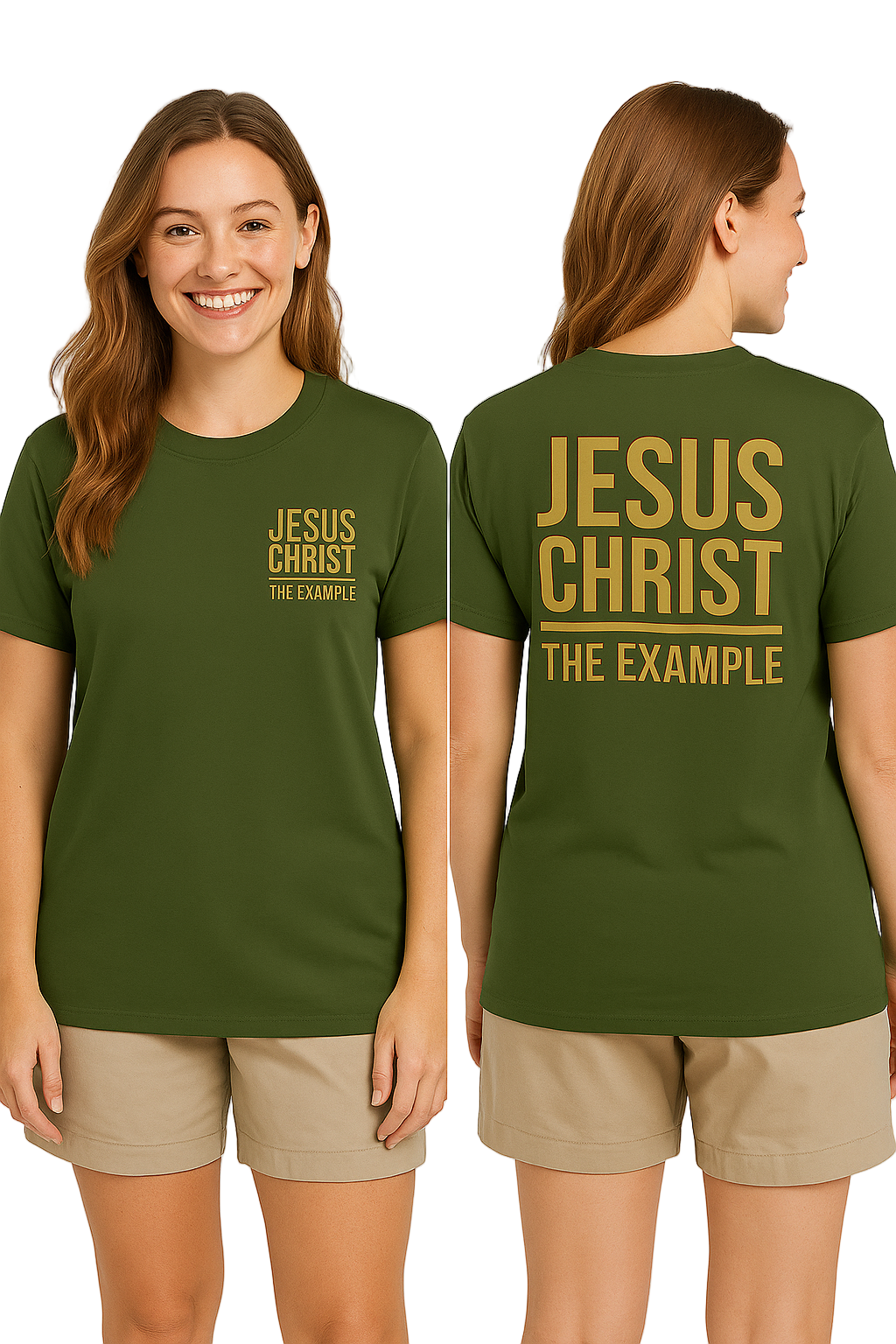 JESUS CHRIST, THE EXAMPLE | Military Green T-Shirt (Khaki Print)