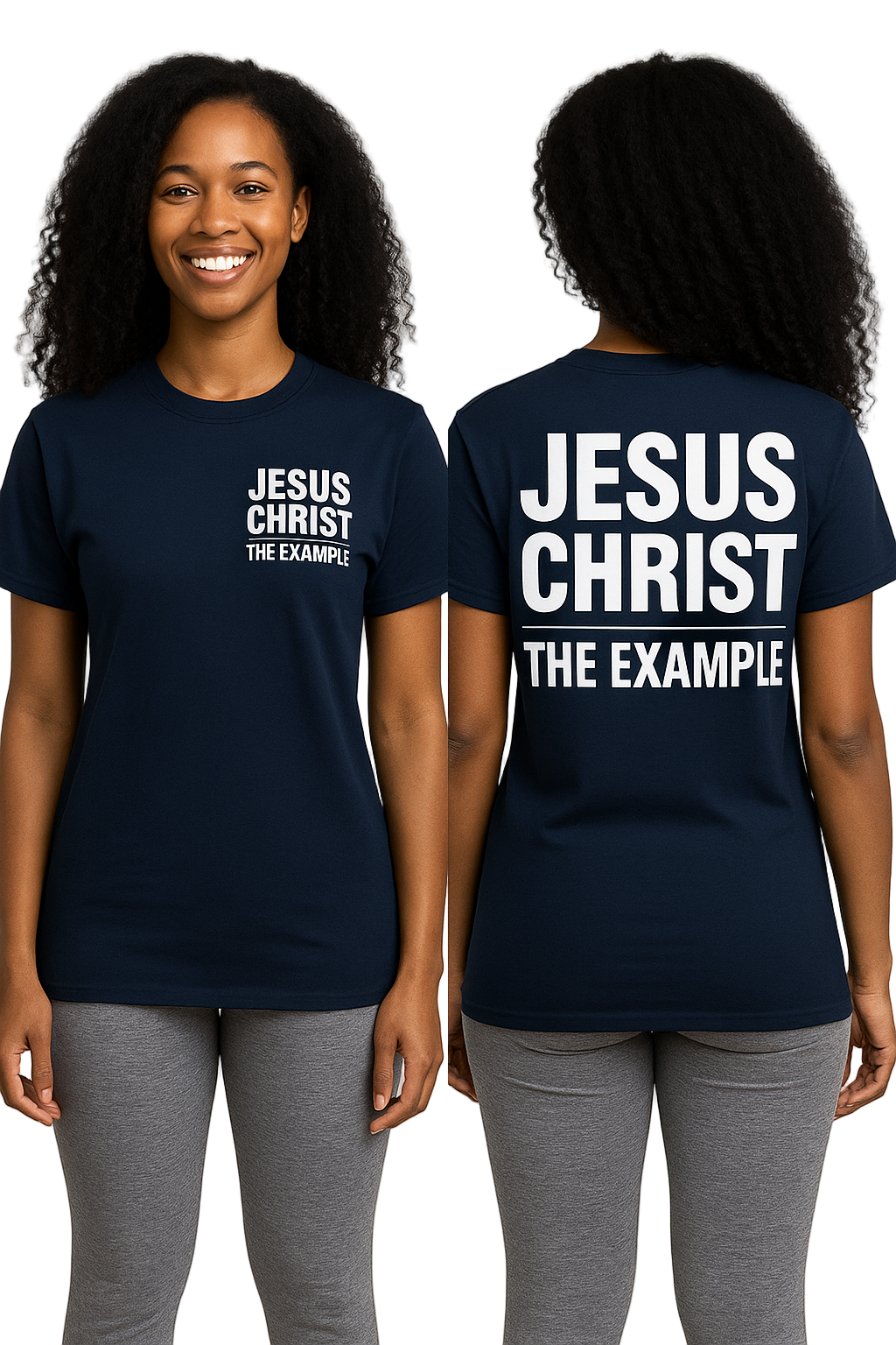 JESUS CHRIST, THE EXAMPLE | Navy Blue T-Shirt (White Print)