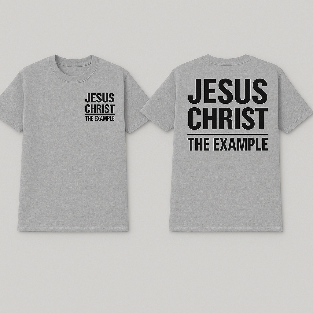 JESUS CHRIST, THE EXAMPLE | Sports Grey T-Shirt (Black Print)