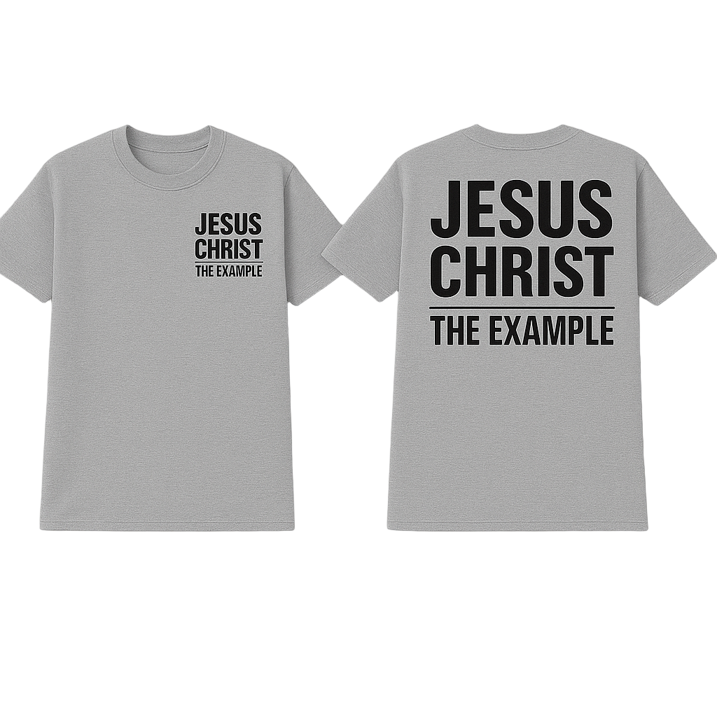 JESUS CHRIST, THE EXAMPLE | Sports Grey T-Shirt (Black Print)