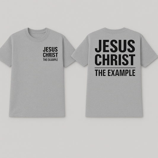 JESUS CHRIST, THE EXAMPLE | Sports Grey T-Shirt (Black Print)