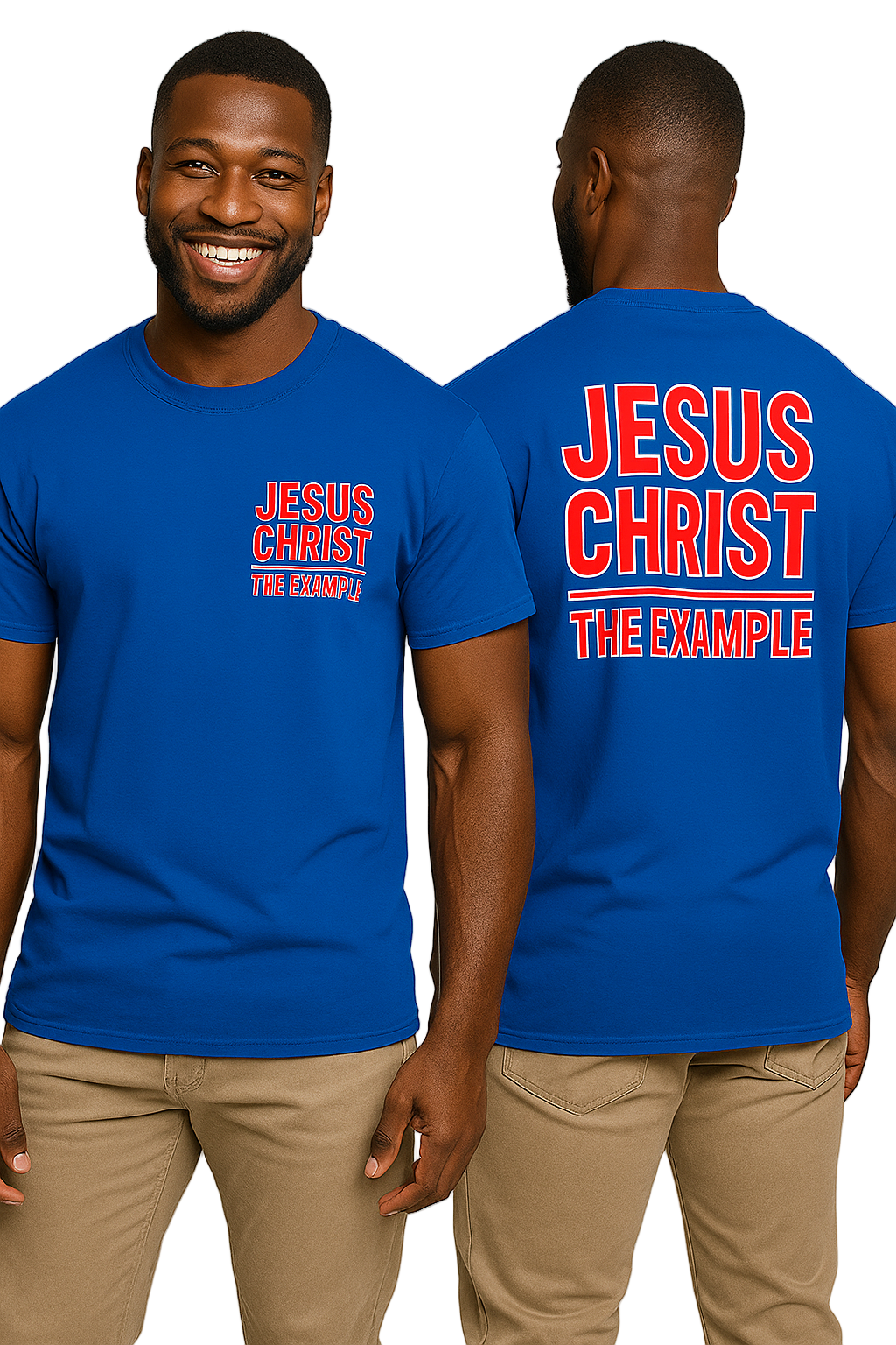 JESUS CHRIST, THE EXAMPLE | Royal Blue T-Shirt (Red Print)