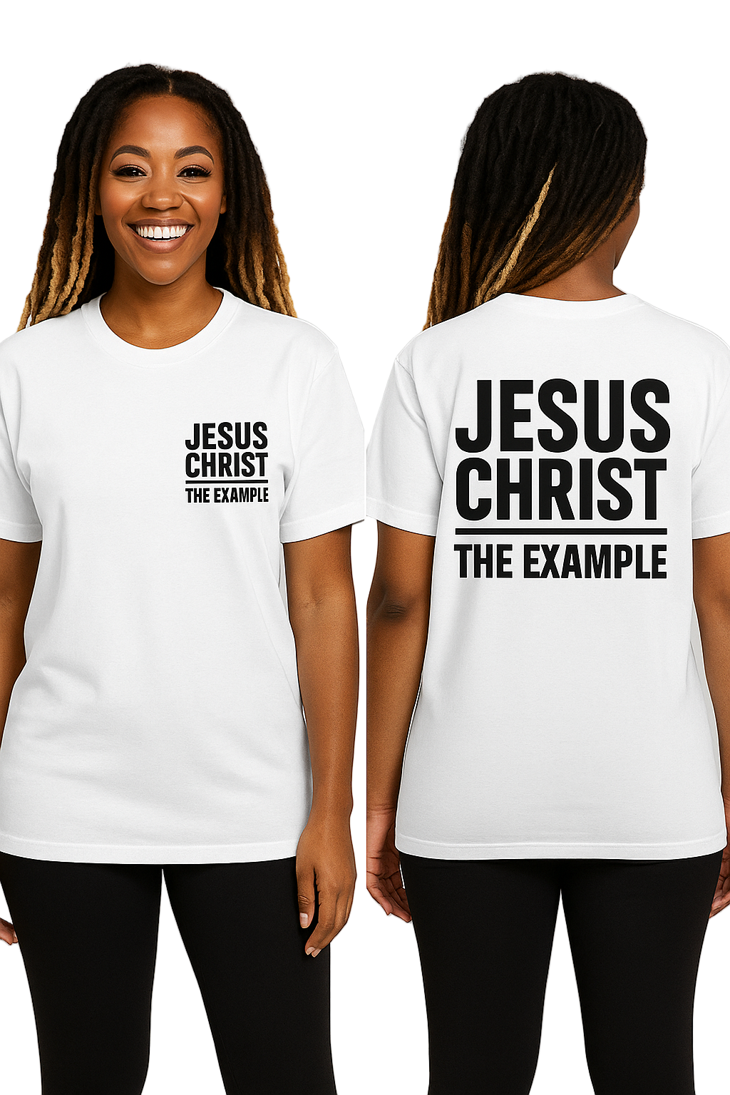 JESUS CHRIST, THE EXAMPLE | White T-Shirt (Black Print)