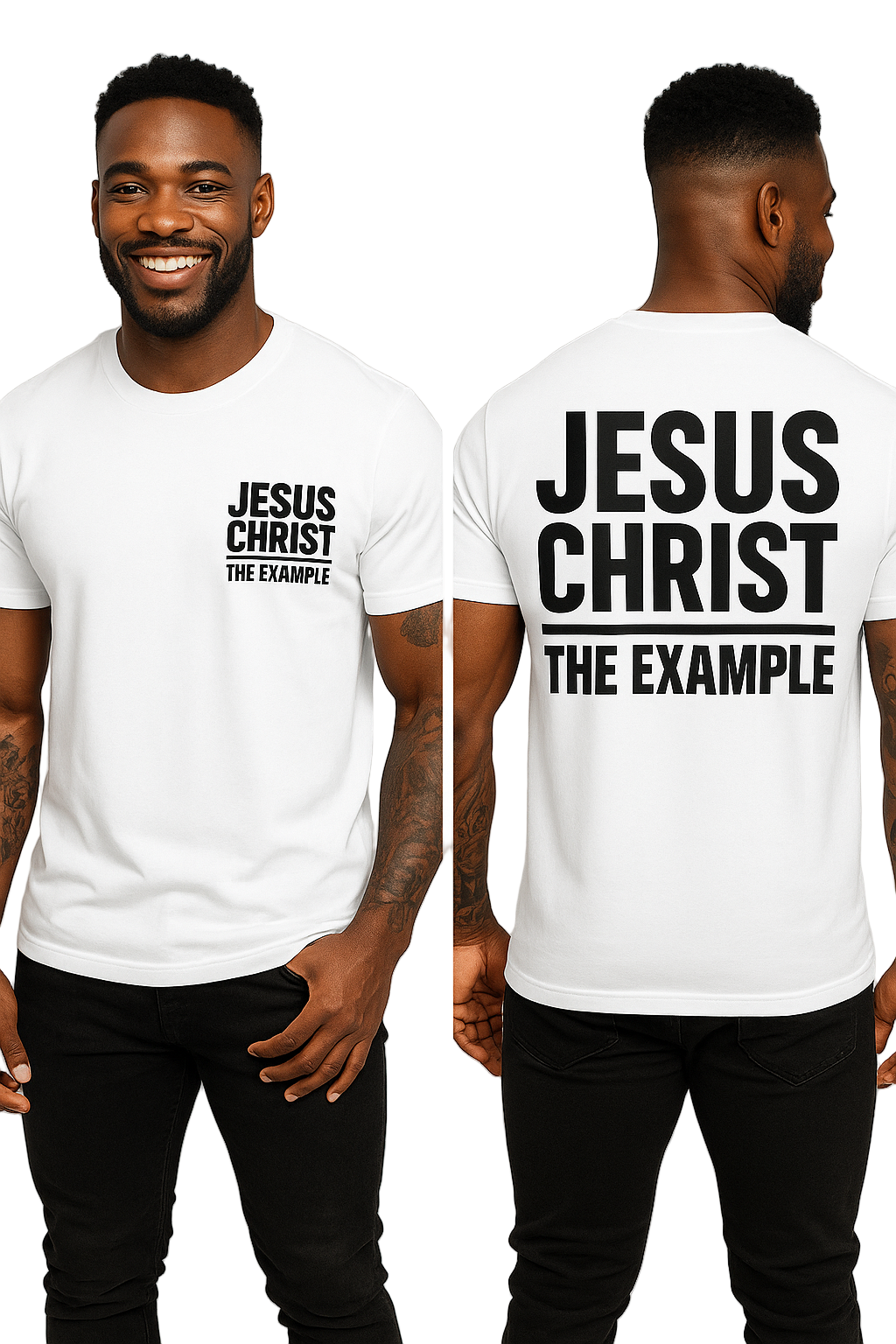 JESUS CHRIST, THE EXAMPLE | White T-Shirt (Black Print)